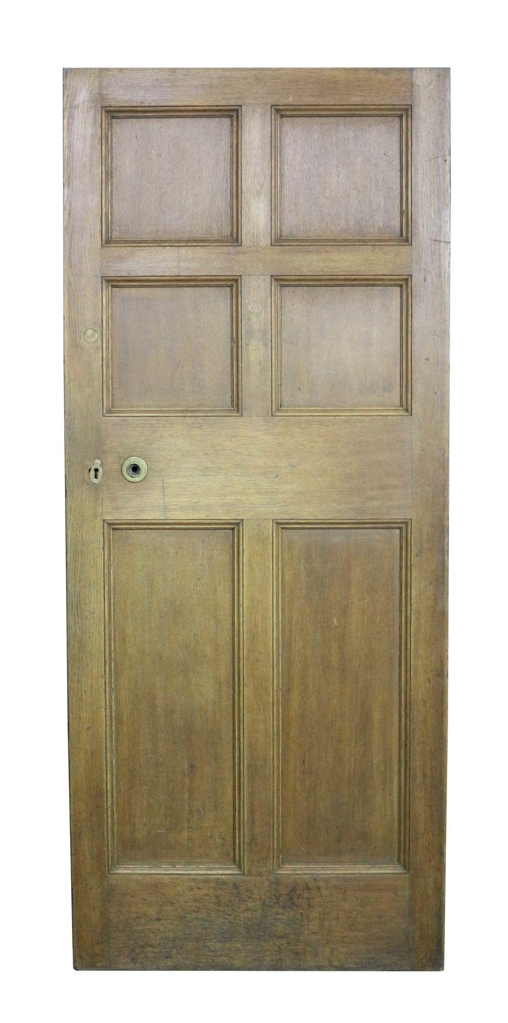 Edwardian A 19th Century Oak Six Panel Internal Door For Sale