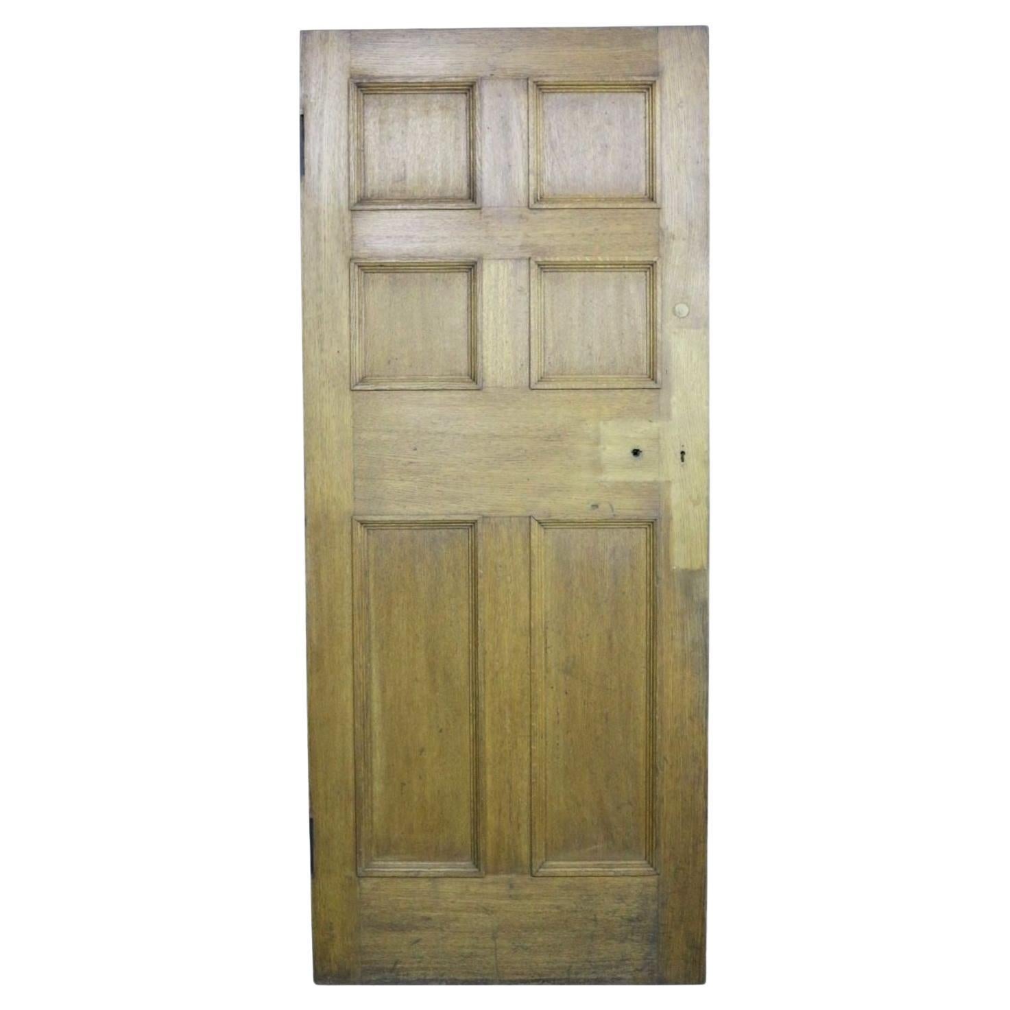 A 19th Century Oak Six Panel Internal Door For Sale