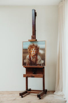 a 19th century oakwood painters easel