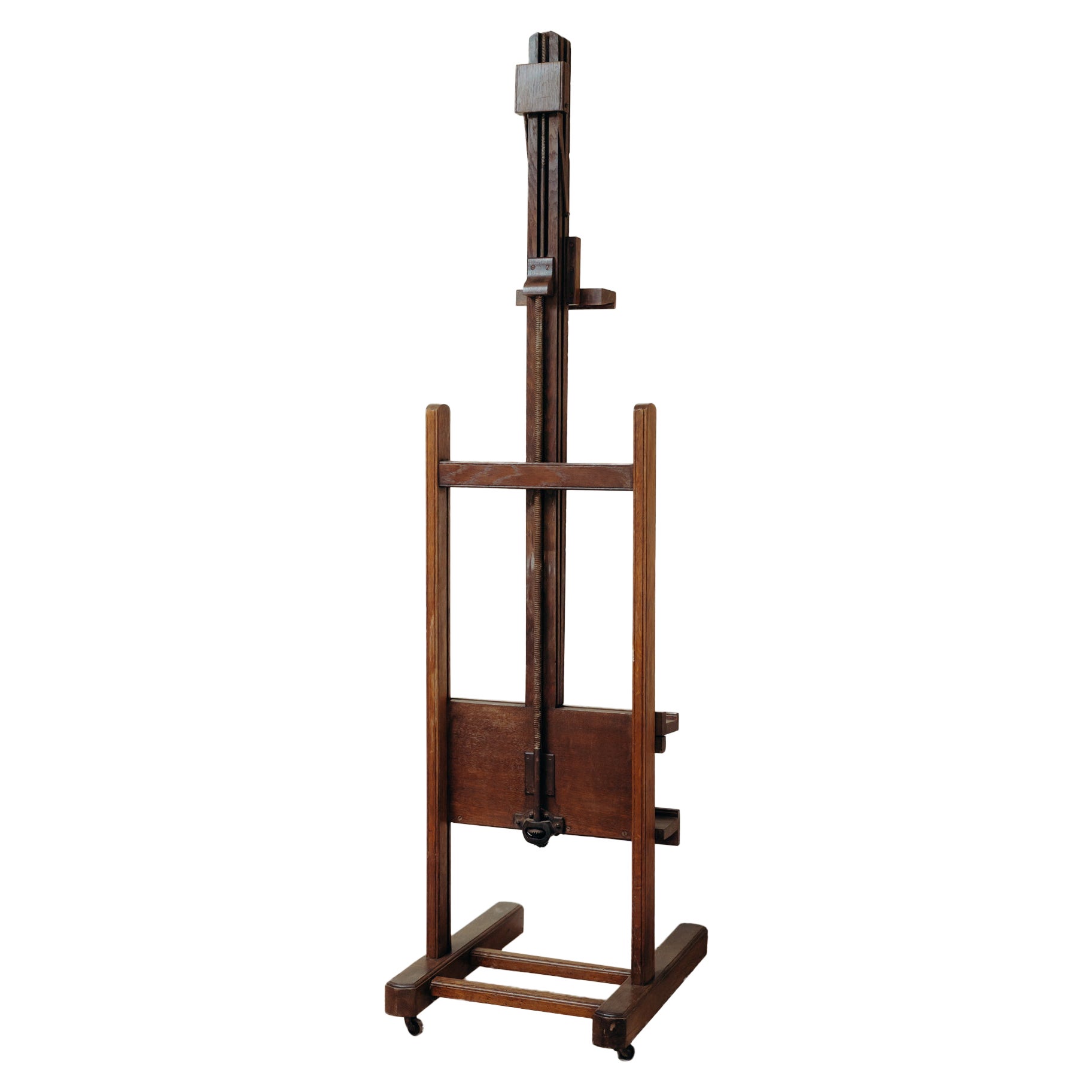 a 19th century oakwood painters easel