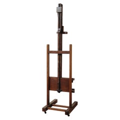 a 19th century oakwood painters easel