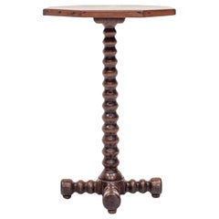 A 19th Century Octagonal Topped Rustic Bobbin Based Occasional Table in Oak