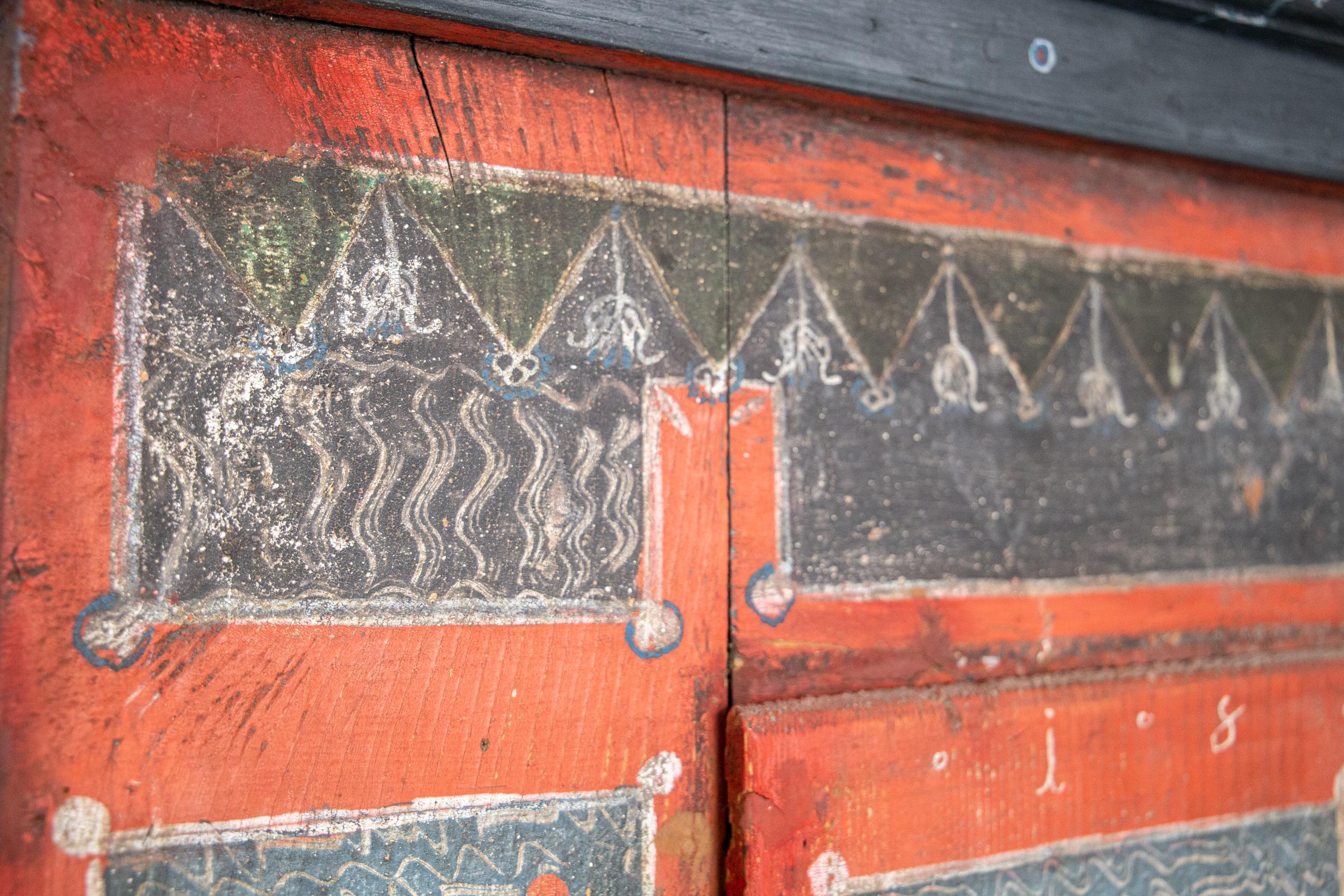 19th Century Original Hand Painted Bohemian Armoire from Ukraine 5