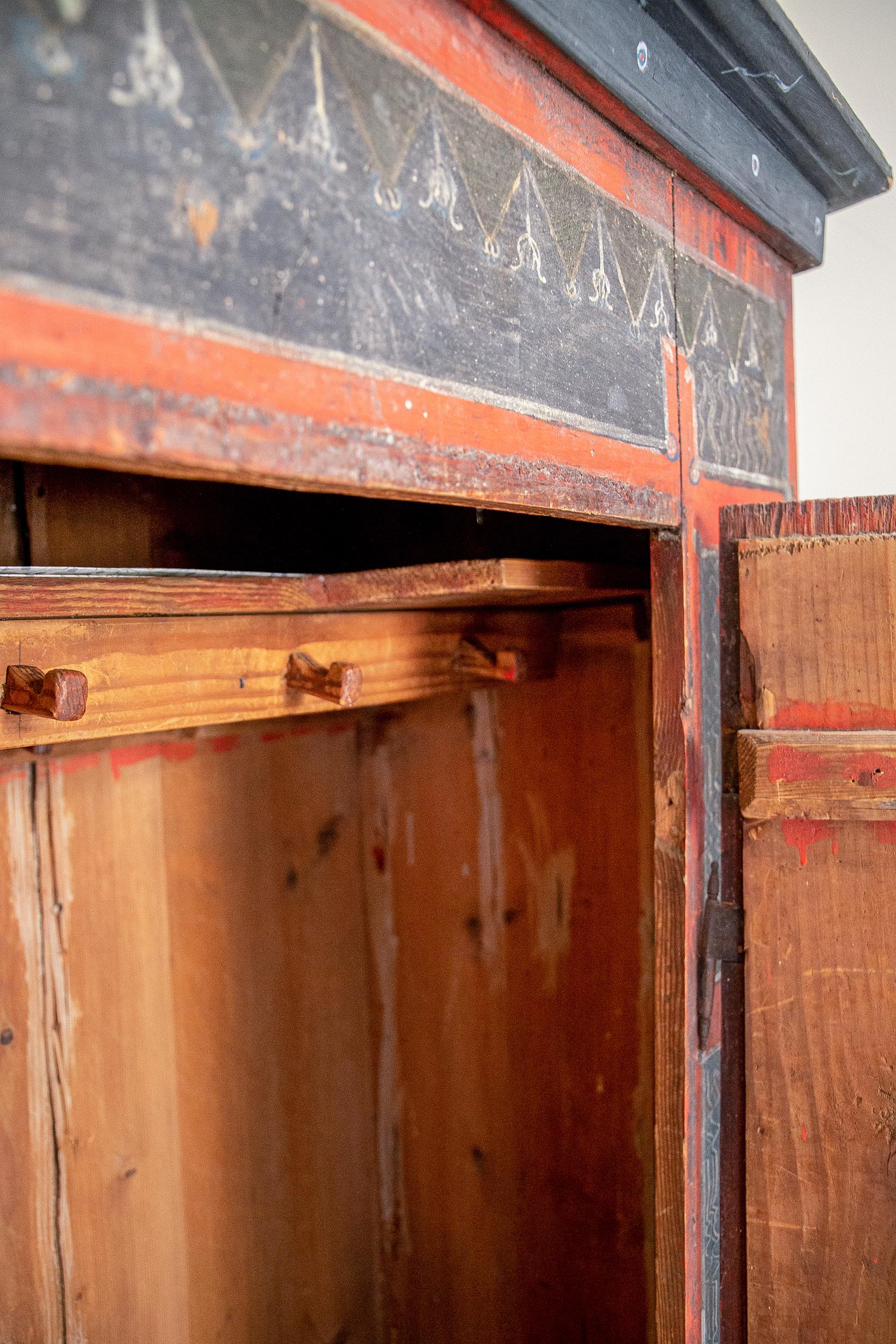 19th Century Original Hand Painted Bohemian Armoire from Ukraine 3