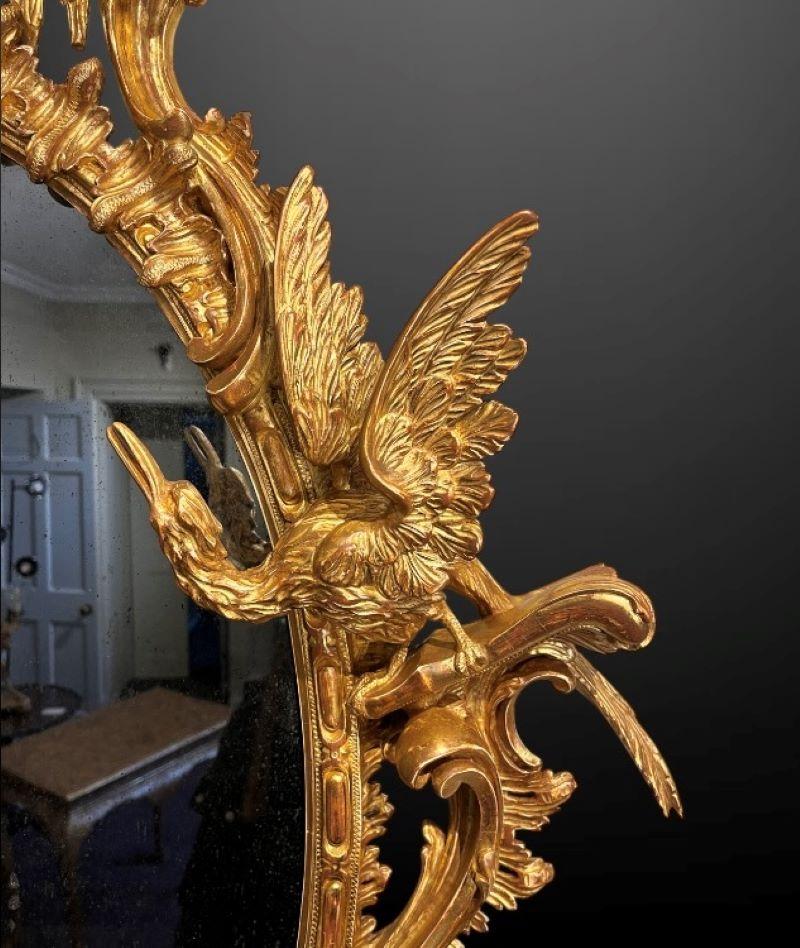 XIXe siècle Miroir mural ovale du 19e siècle à la manière de Thomas Johnson en vente