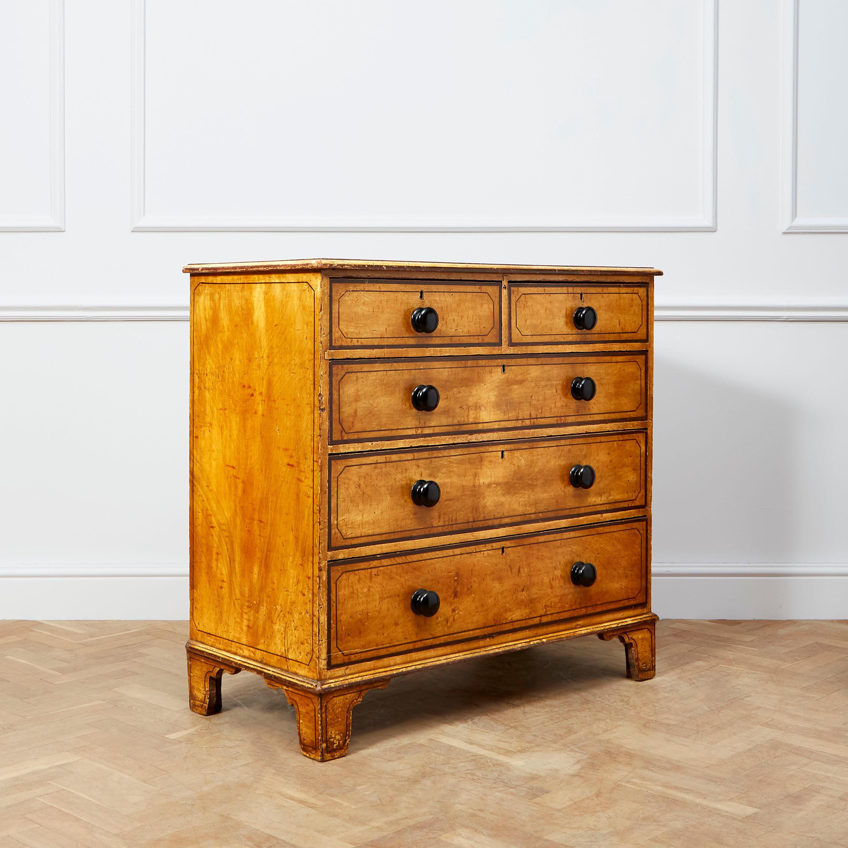 British 19th Century Painted Chest of Drawers For Sale