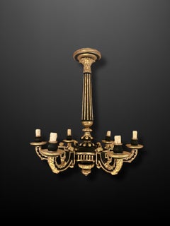 A 19th Century Painted & Gilt Six Branch Chandelier