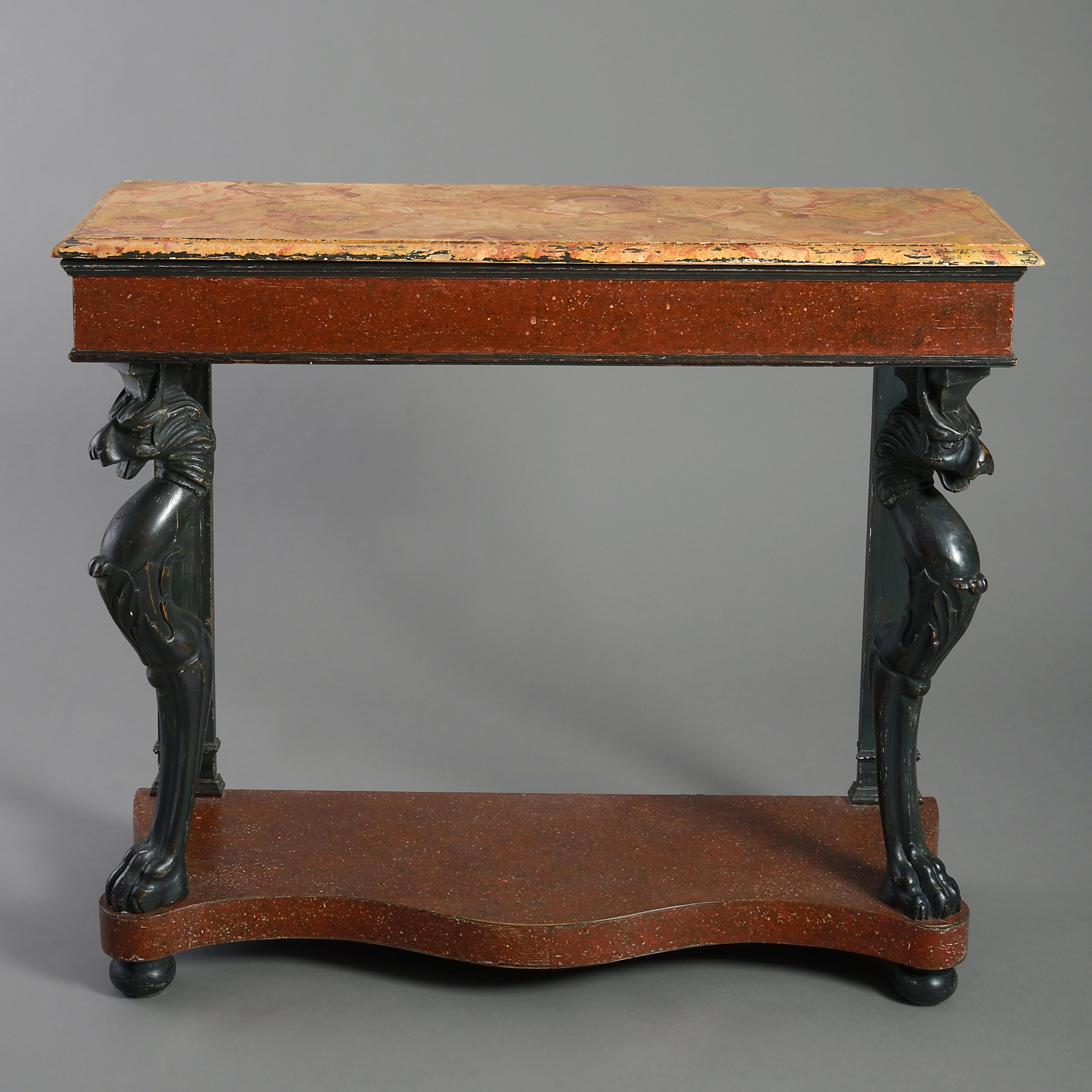 19th Century Painted Neoclassical Console Table In Good Condition In London, GB