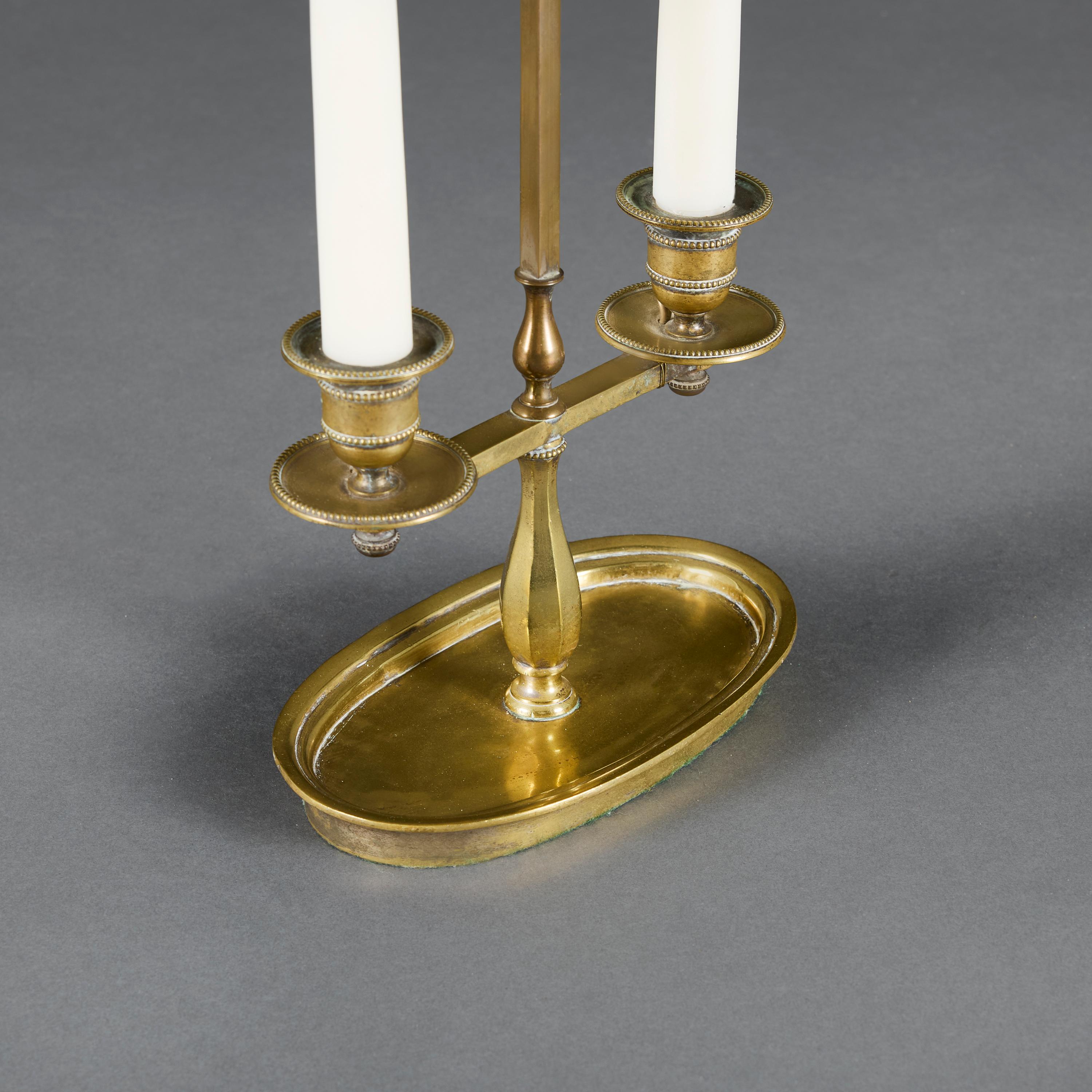 A 19th Century Painted Tole Bouillotte Lamp In Good Condition For Sale In London, GB