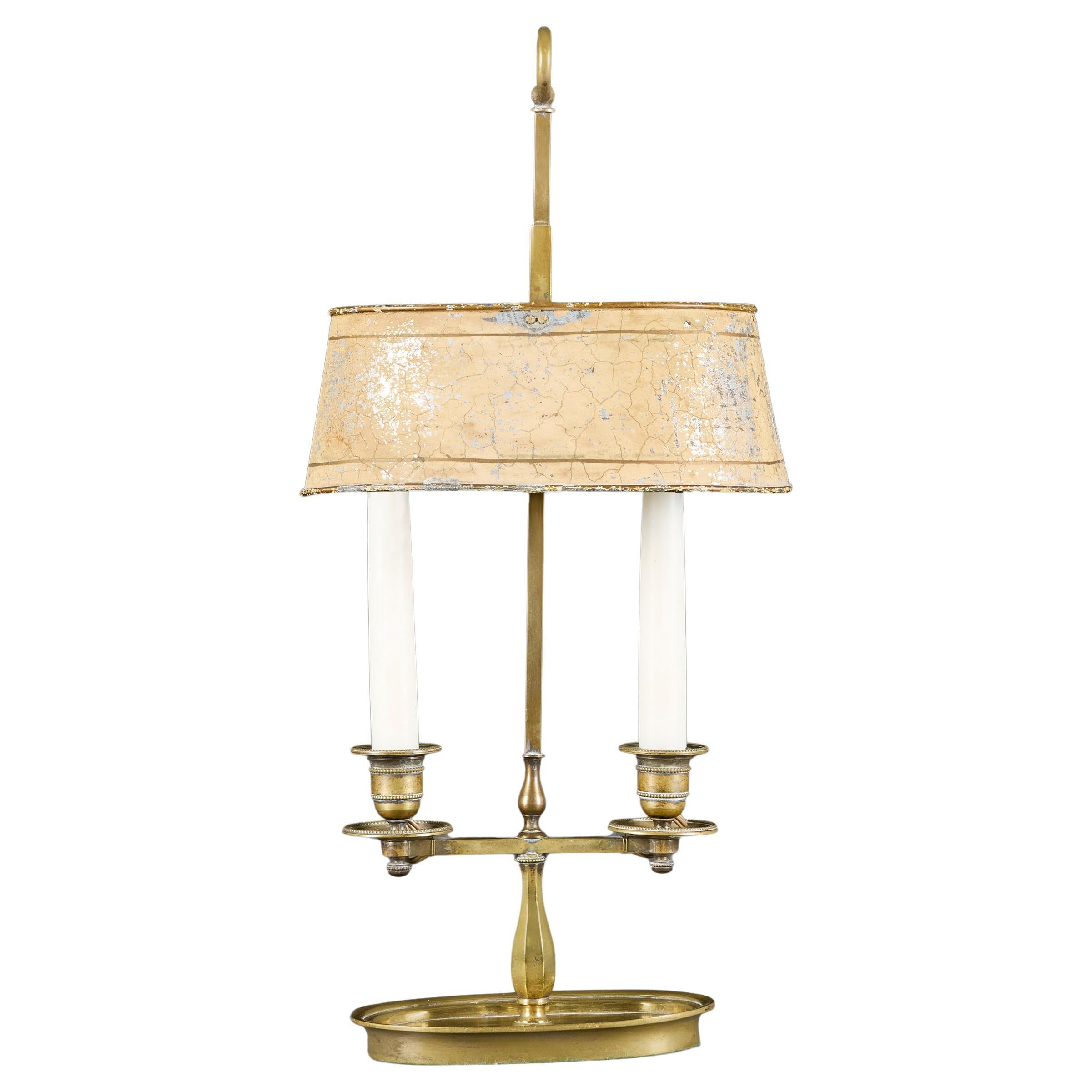 A 19th Century Painted Tole Bouillotte Lamp For Sale
