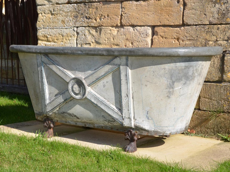 19th Century Painted Zinc Bath Tub at 1stDibs