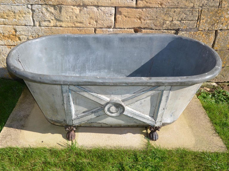 19th Century Painted Zinc Bath Tub at 1stDibs