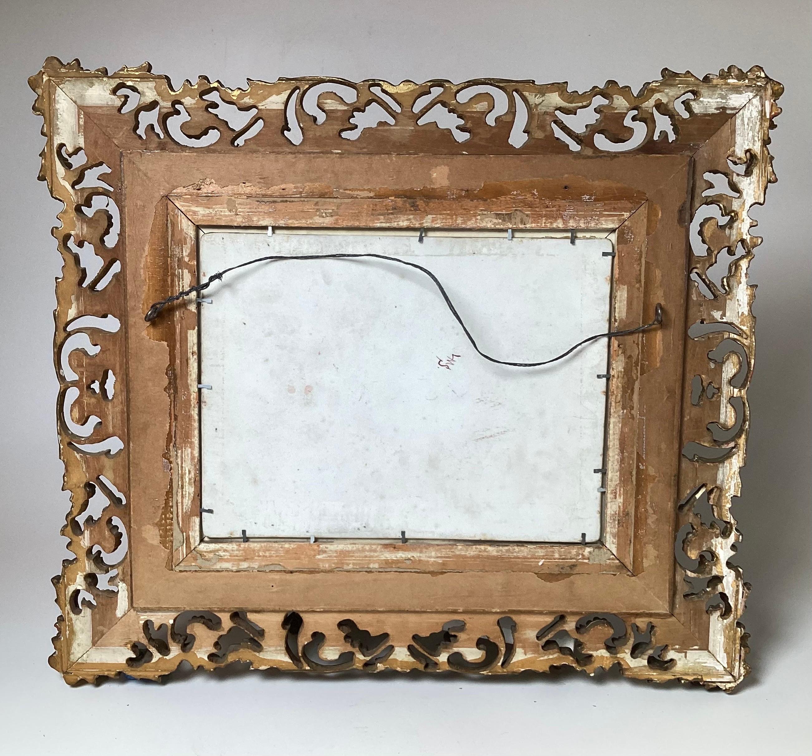 19th Century Painting on Porcelain in Gilt Frame For Sale 6