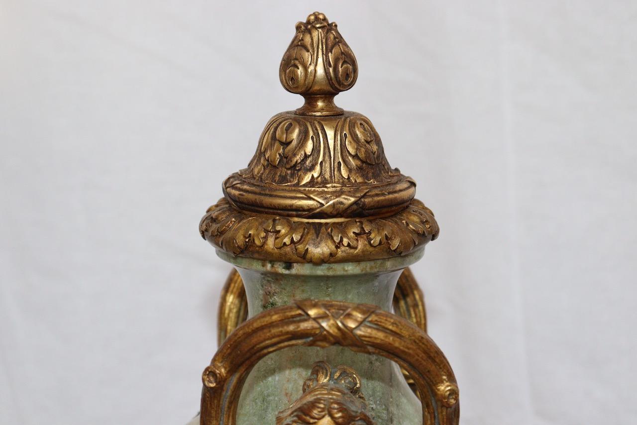 19th Century Pair of Ormolu-Mounted Marble Cassolettes, circa 1880 3