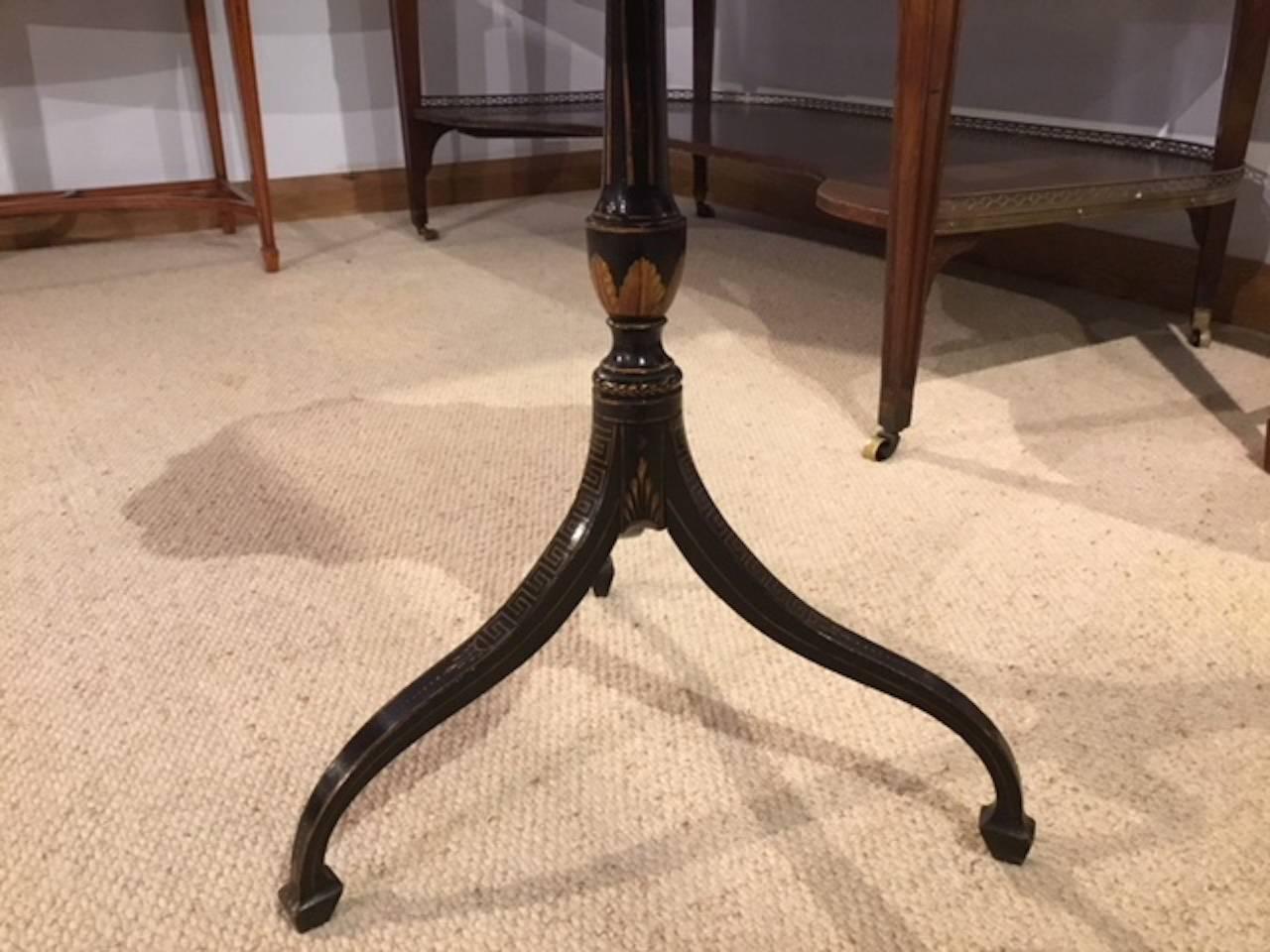Late 19th Century 19th Century Papier Mâché and Ebonized Shaped Wine Table