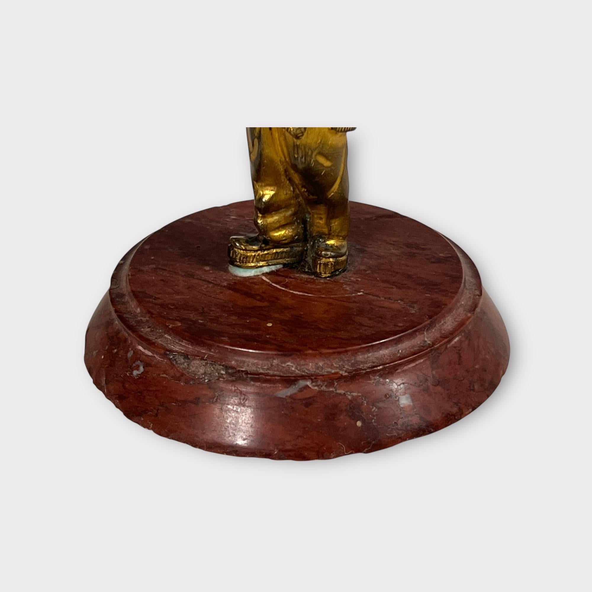 Bronzo A 19Th Century Parcel Gilt-Bronze Candlestick in vendita