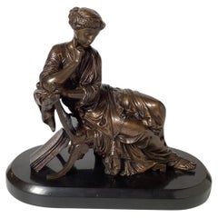 A 19th Century Patinated Bronze after Moreau on Slate Base