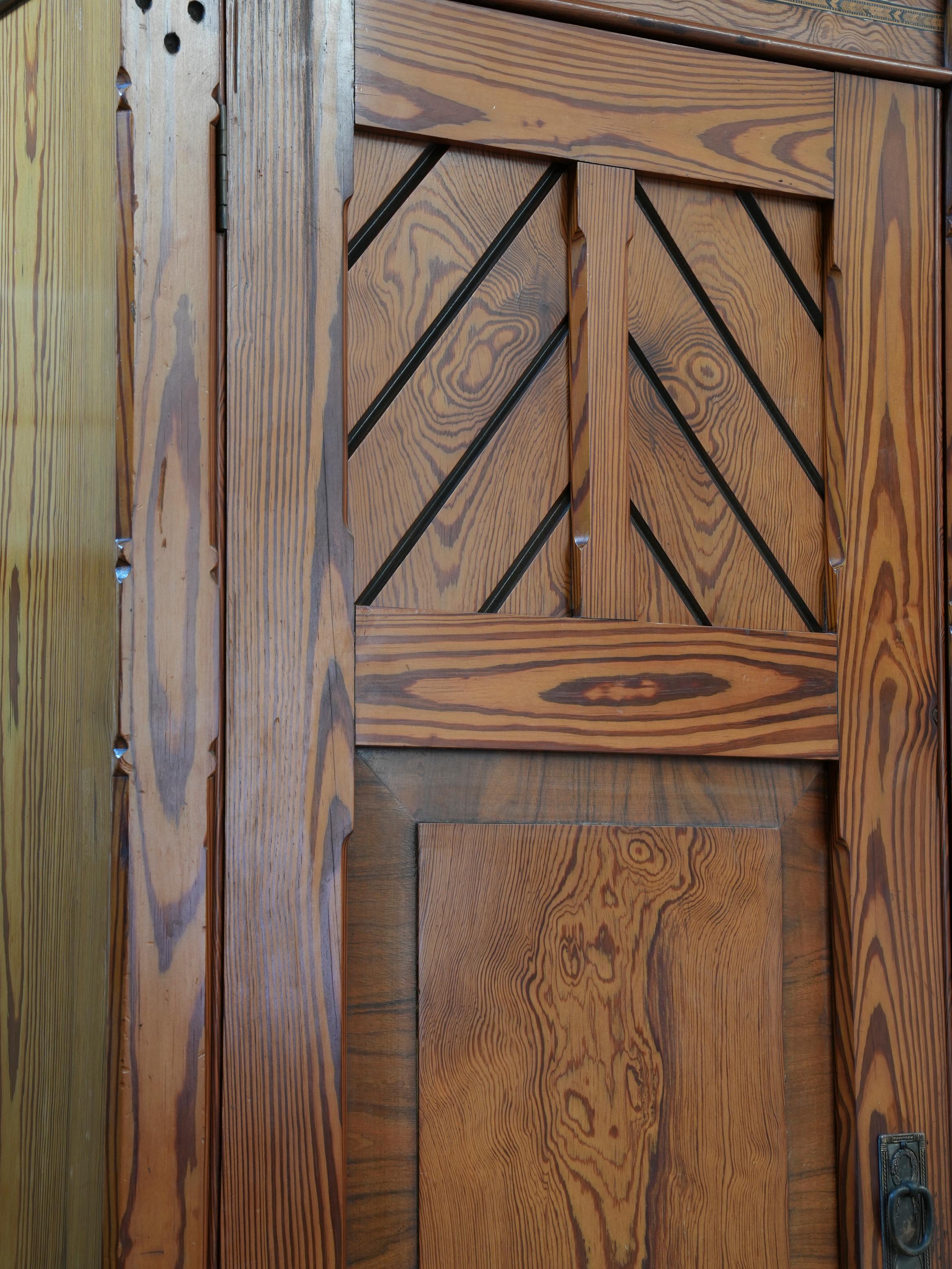 A 19th Century Pitch Pine Gothic Revival Wardrobe 1
