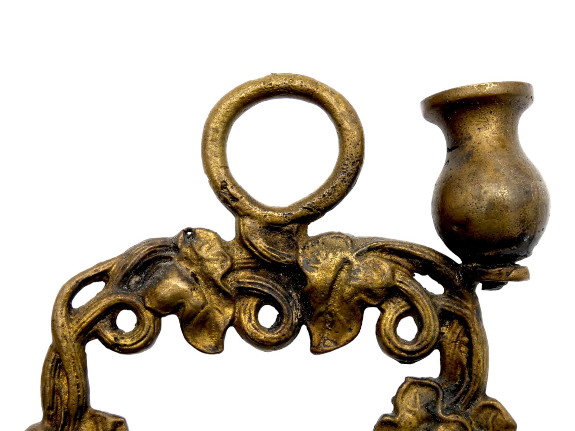 Calco Lampada Hanukkah in ottone polacco del XIX secolo in vendita