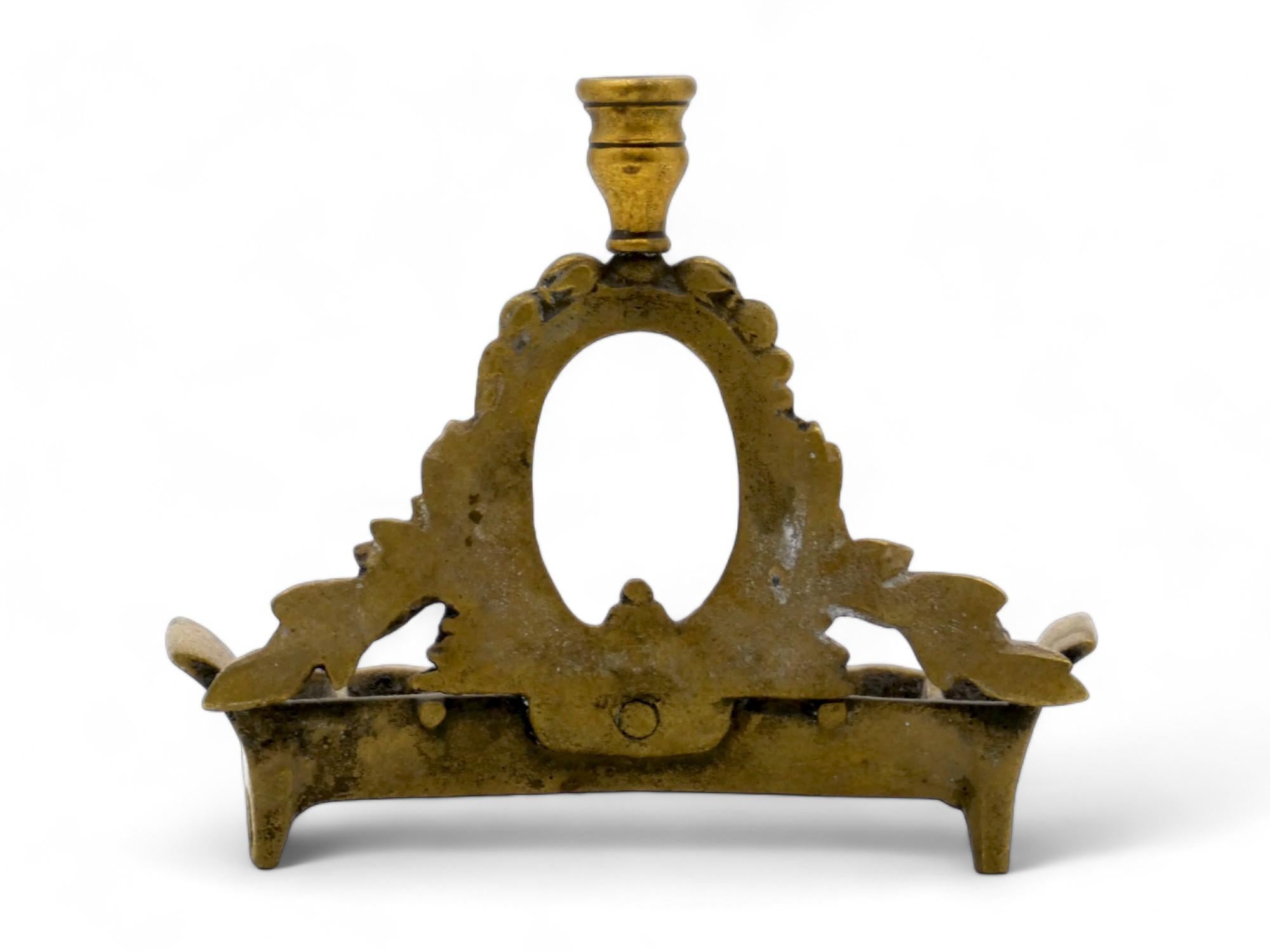 Calco Lampada Hanukkah in ottone polacco del XIX secolo in vendita