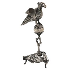 Antique A 19th Century Polish Silver Bird Formed Spice Container
