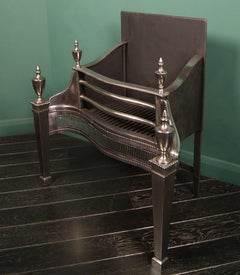 A 19th Century Polished Steel Fire Grate in the Adam Style