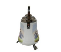 A 19th-century porcelain and silver matchbox or jar