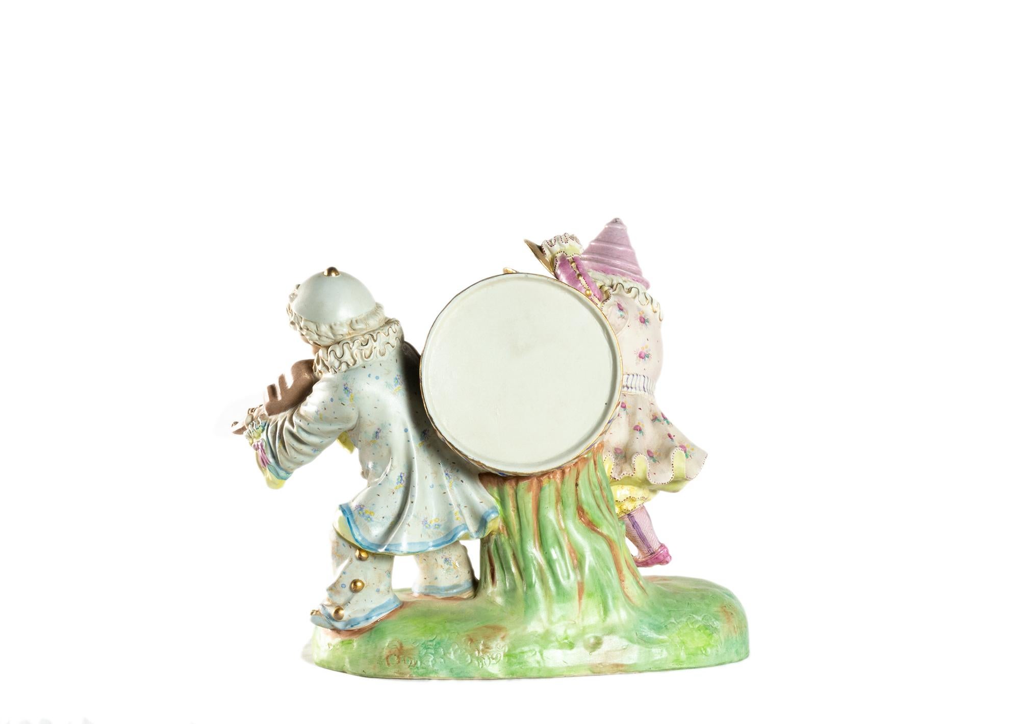 German Porcelain figurine musicians by Meissen, 19th Century For Sale