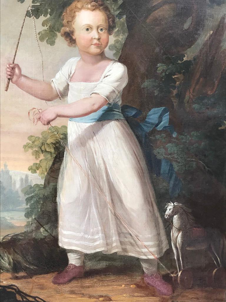 Canvas 19th Century Portrait of a Young Boy For Sale
