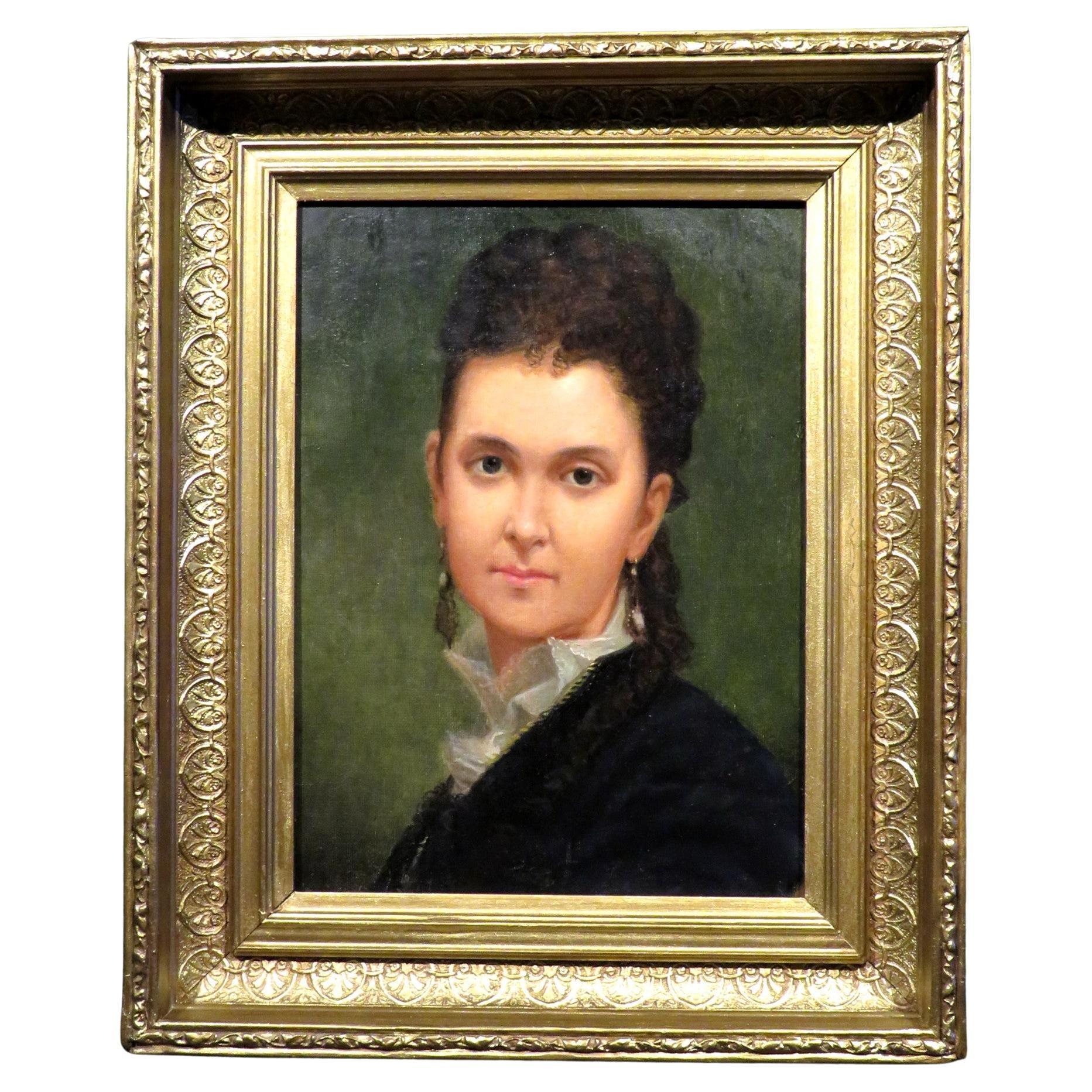 Portrait d'une jeune femme du 19e siècle, Continental Circa 1890