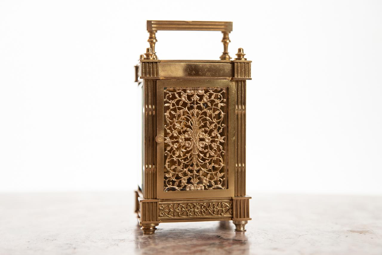 Late Victorian 19th Century Rare French 8 Day Brass Cased Carriage Clock