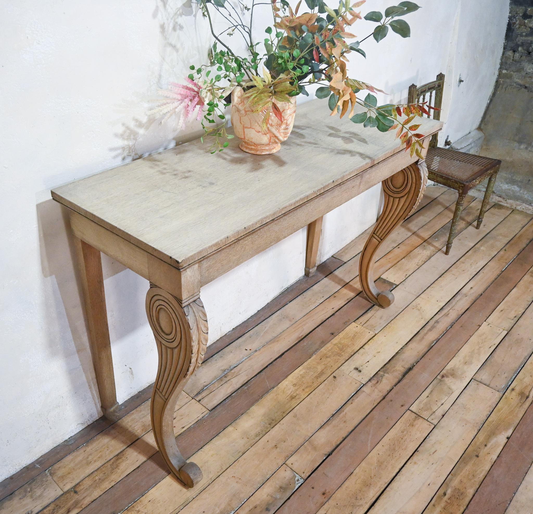 19th Century Regency Bleached Oak Console Table 8