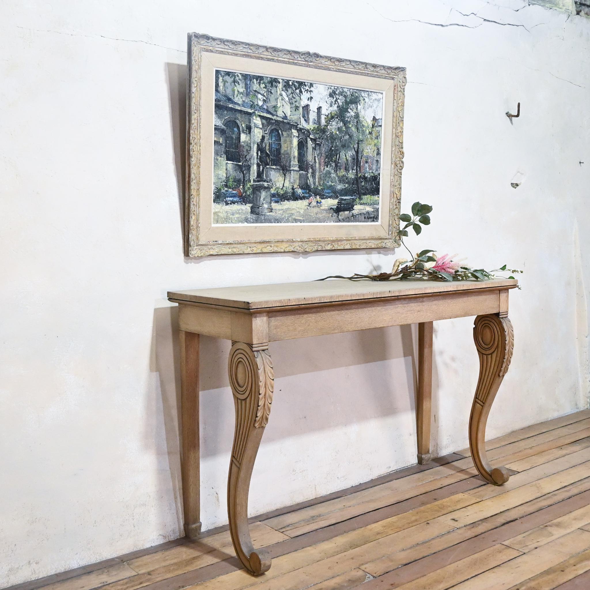 English 19th Century Regency Bleached Oak Console Table