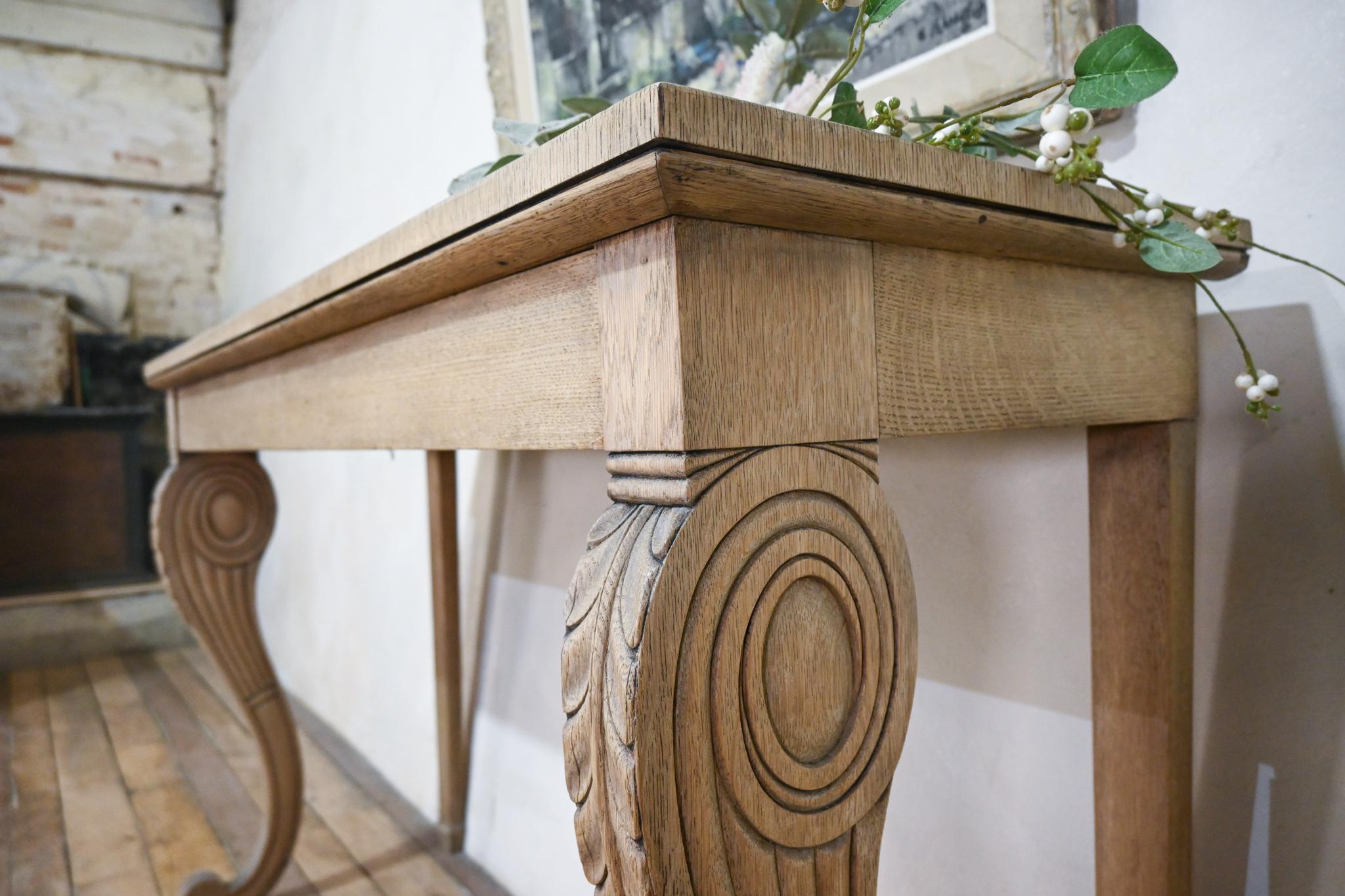 19th Century Regency Bleached Oak Console Table In Good Condition In Basingstoke, Hampshire