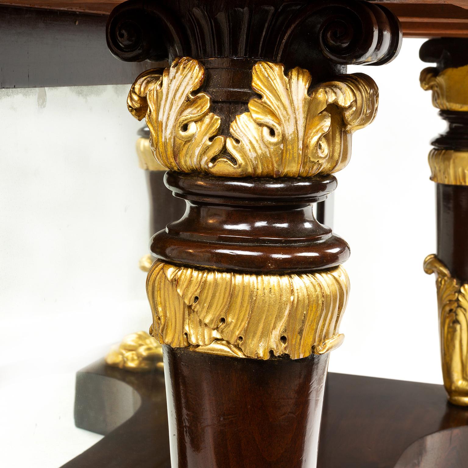 19th Century Regency Mahogany Veneered & Parcel Gilt Console Table 2