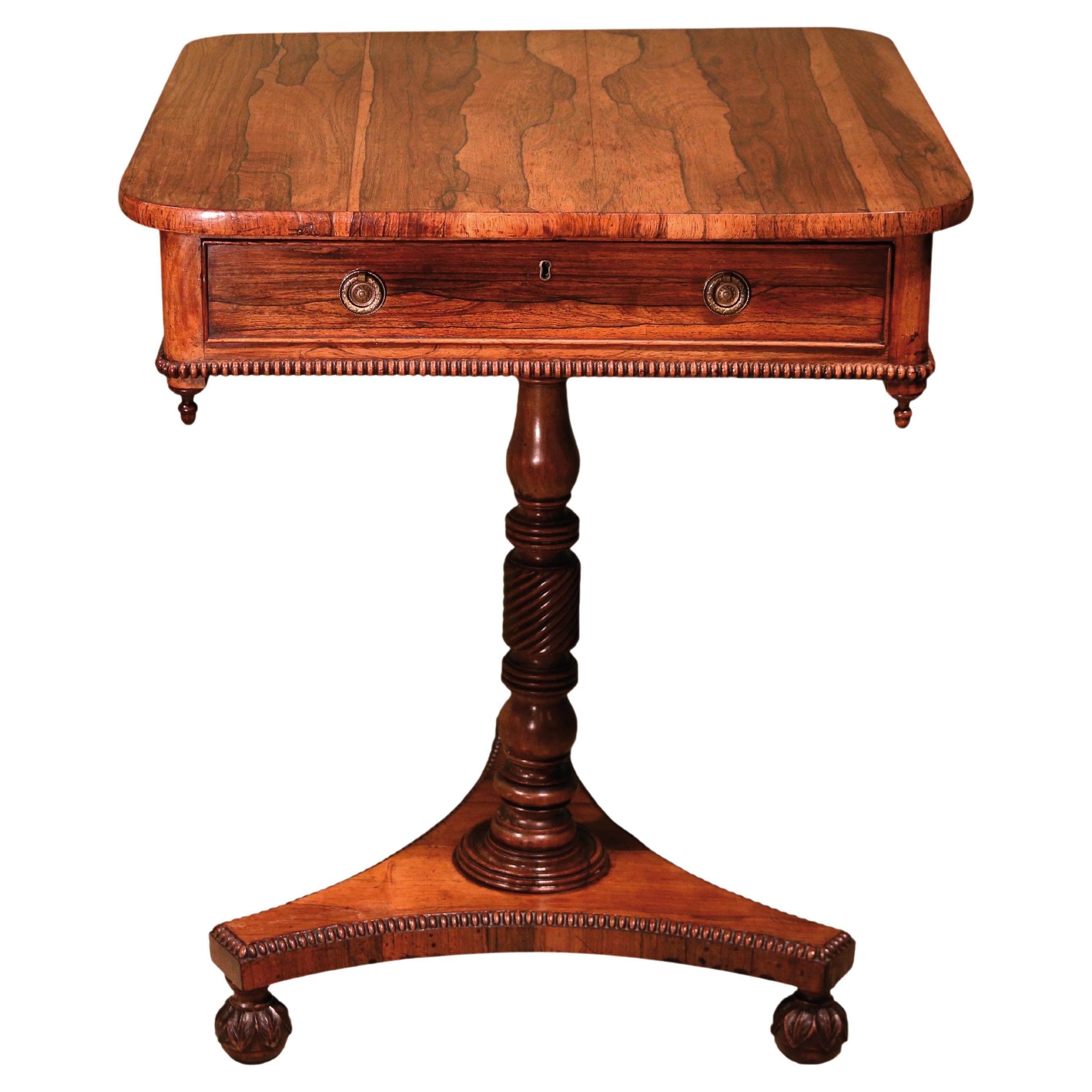 19th Century Regency Rosewood One Drawer Side Table