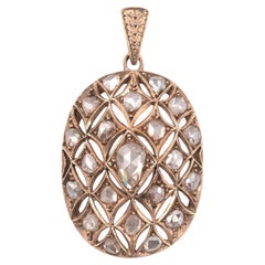 Pendentif en diamant taillé en rose du 19e siècle