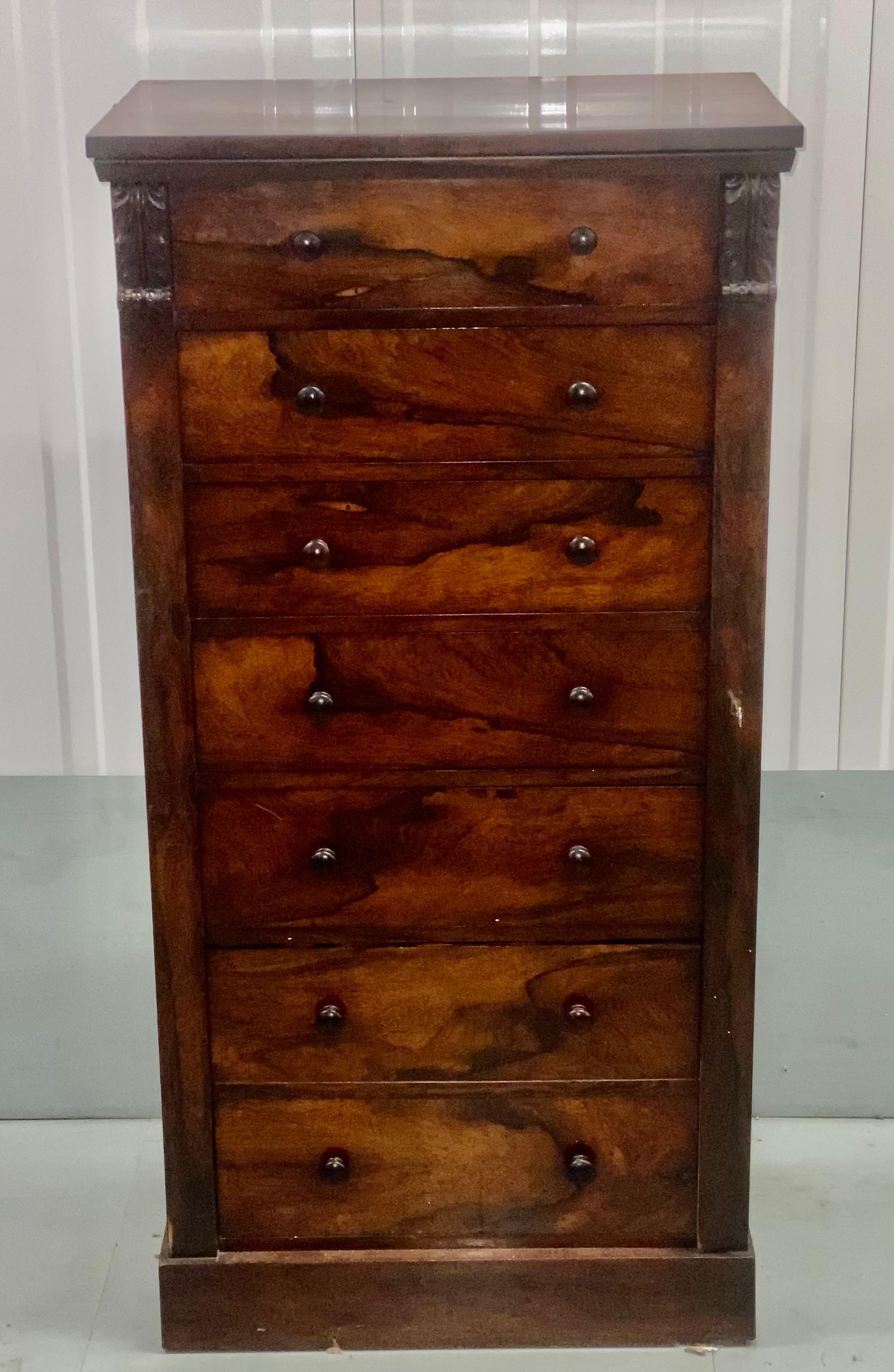 19th Century Rosewood Antique Wellington Chest of Drawers In Good Condition In London, GB