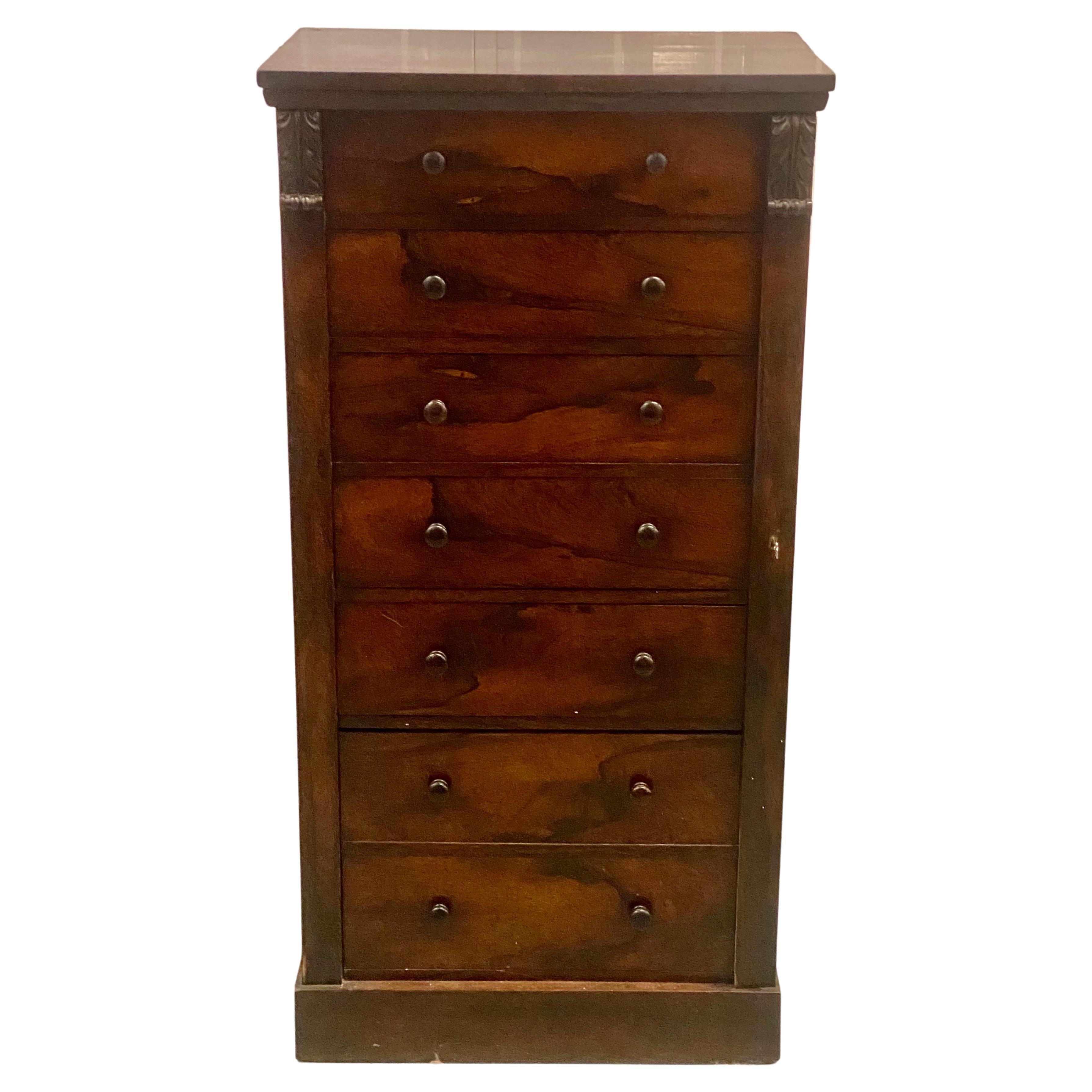 19th Century Rosewood Antique Wellington Chest of Drawers