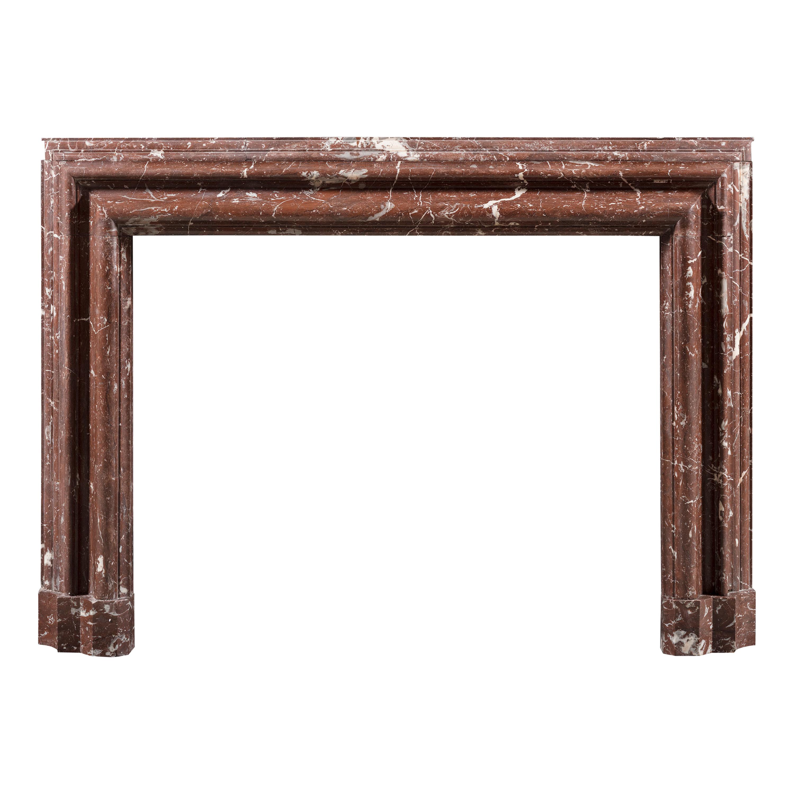 19th Century Rouge Languedoc Marble Bolection Chimneypiece