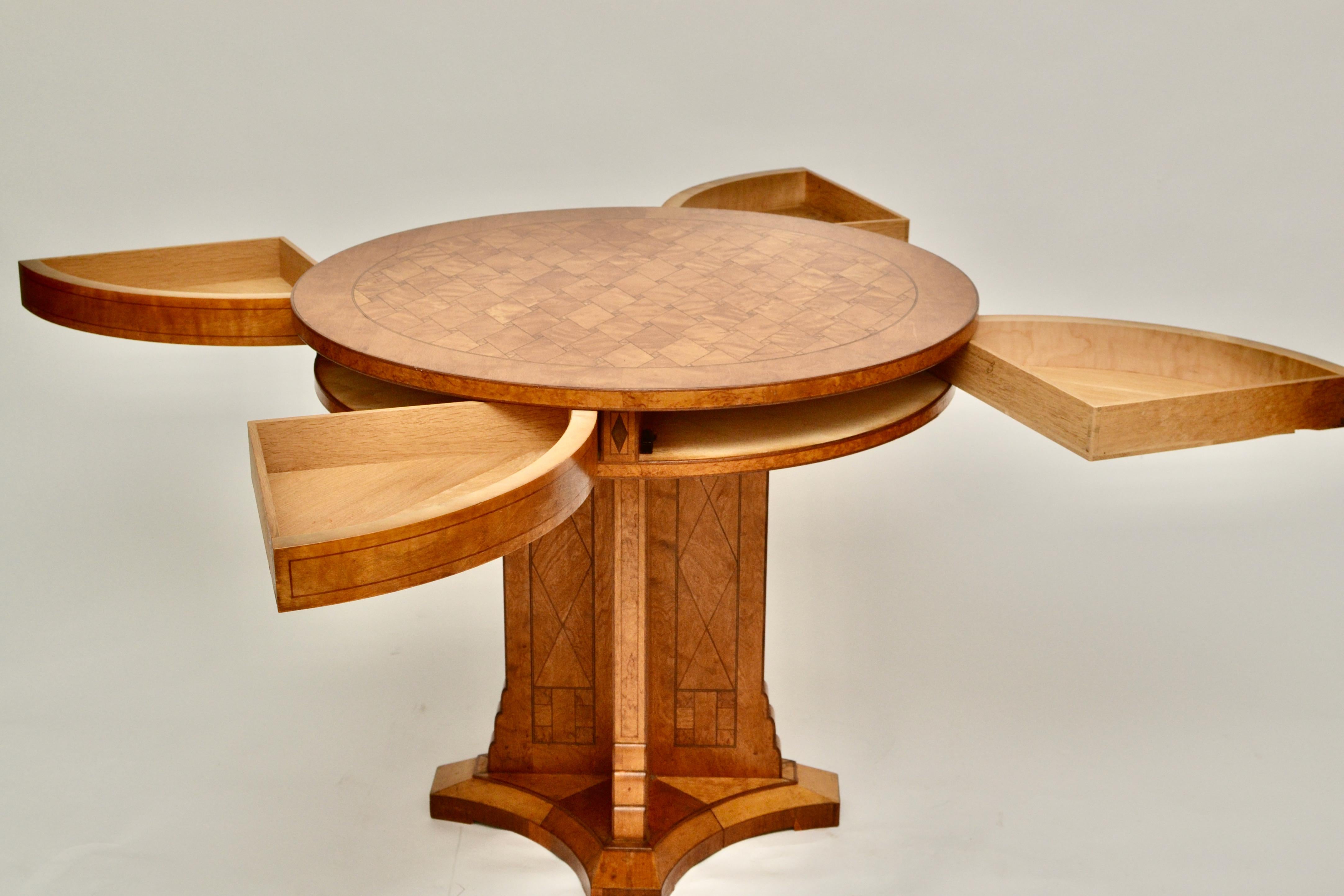 Other 19th Century Russian Birch and Root Parquetry Gueridon Center Table