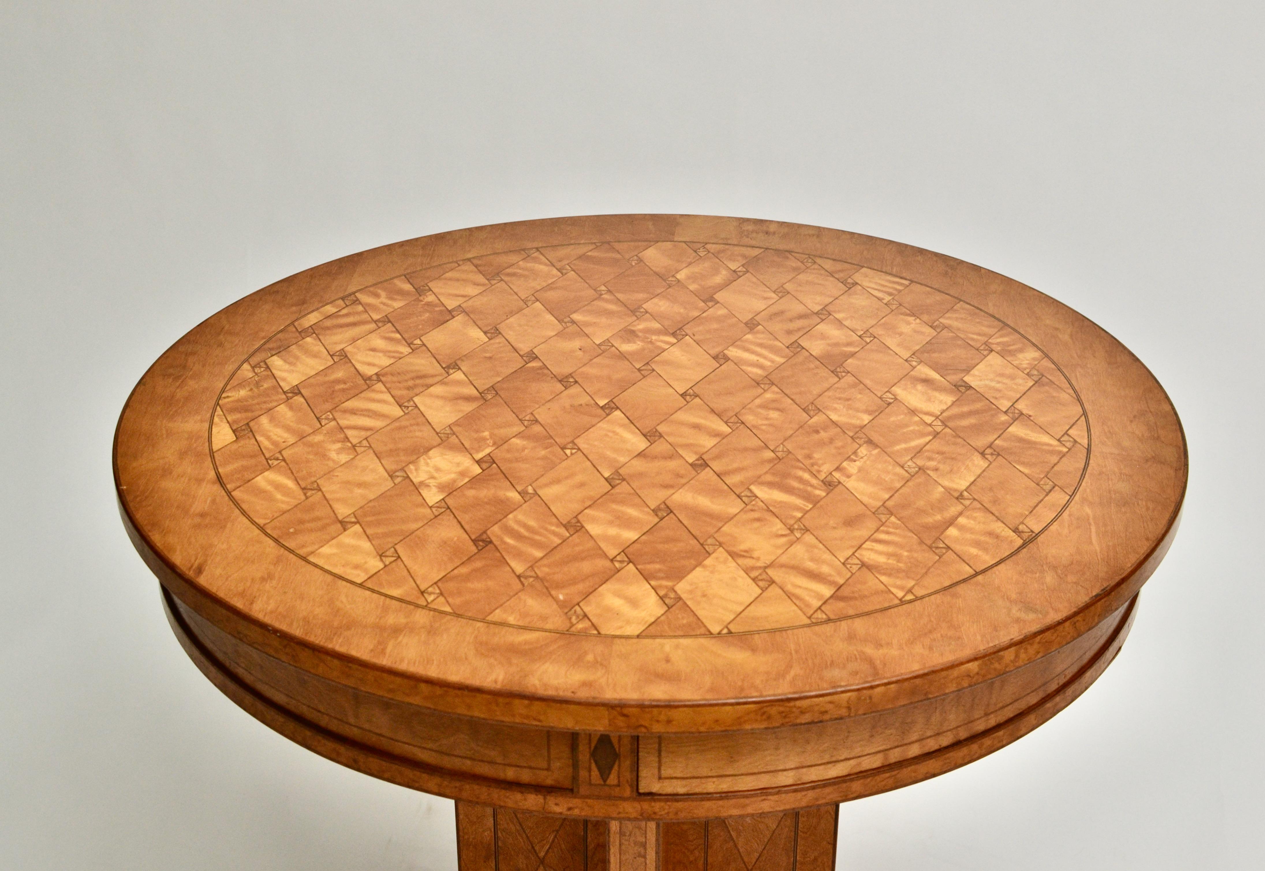 19th Century Russian Birch and Root Parquetry Gueridon Center Table 2