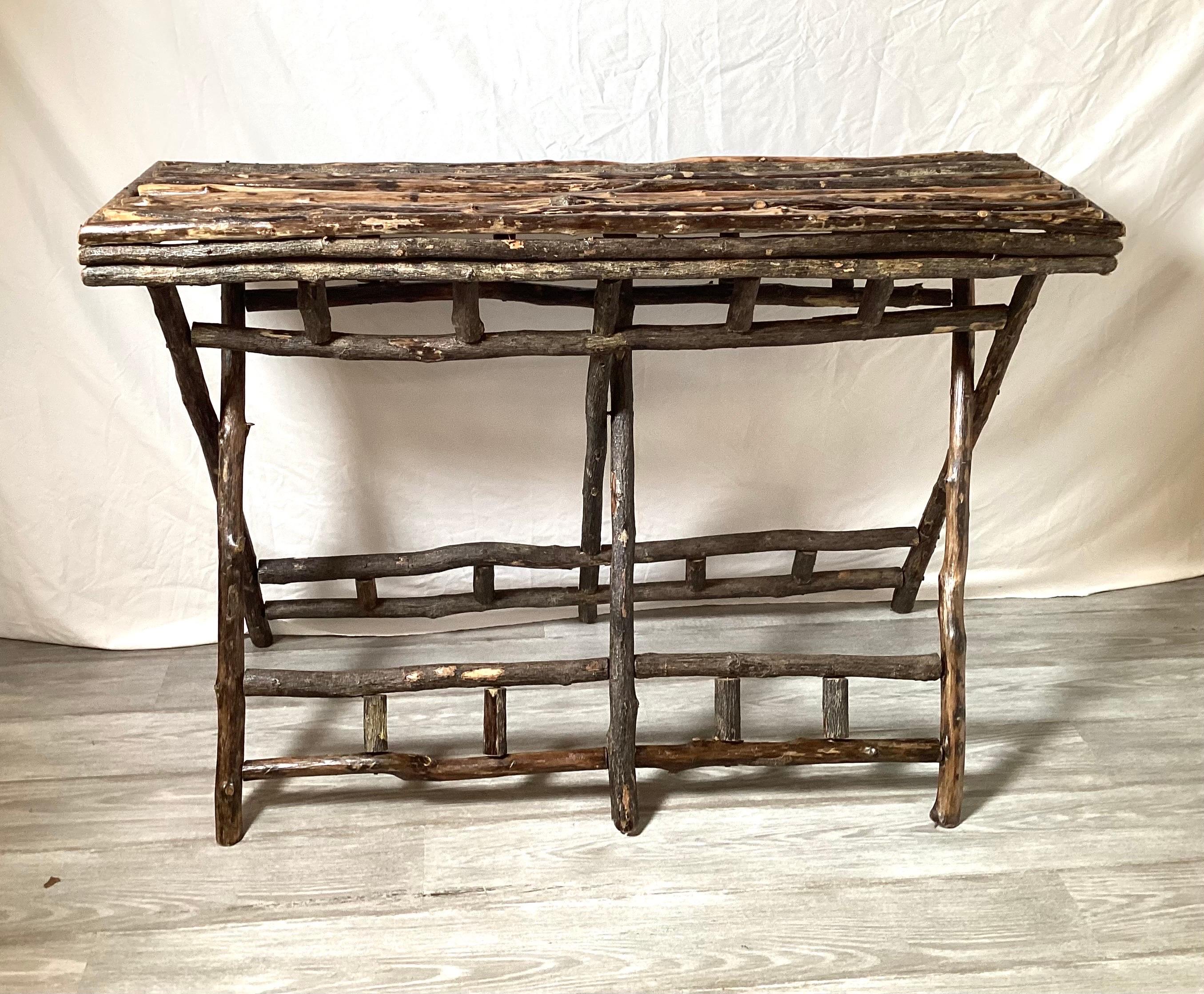 A 19th Century Rustic Adirondack Folding Table For Sale 1