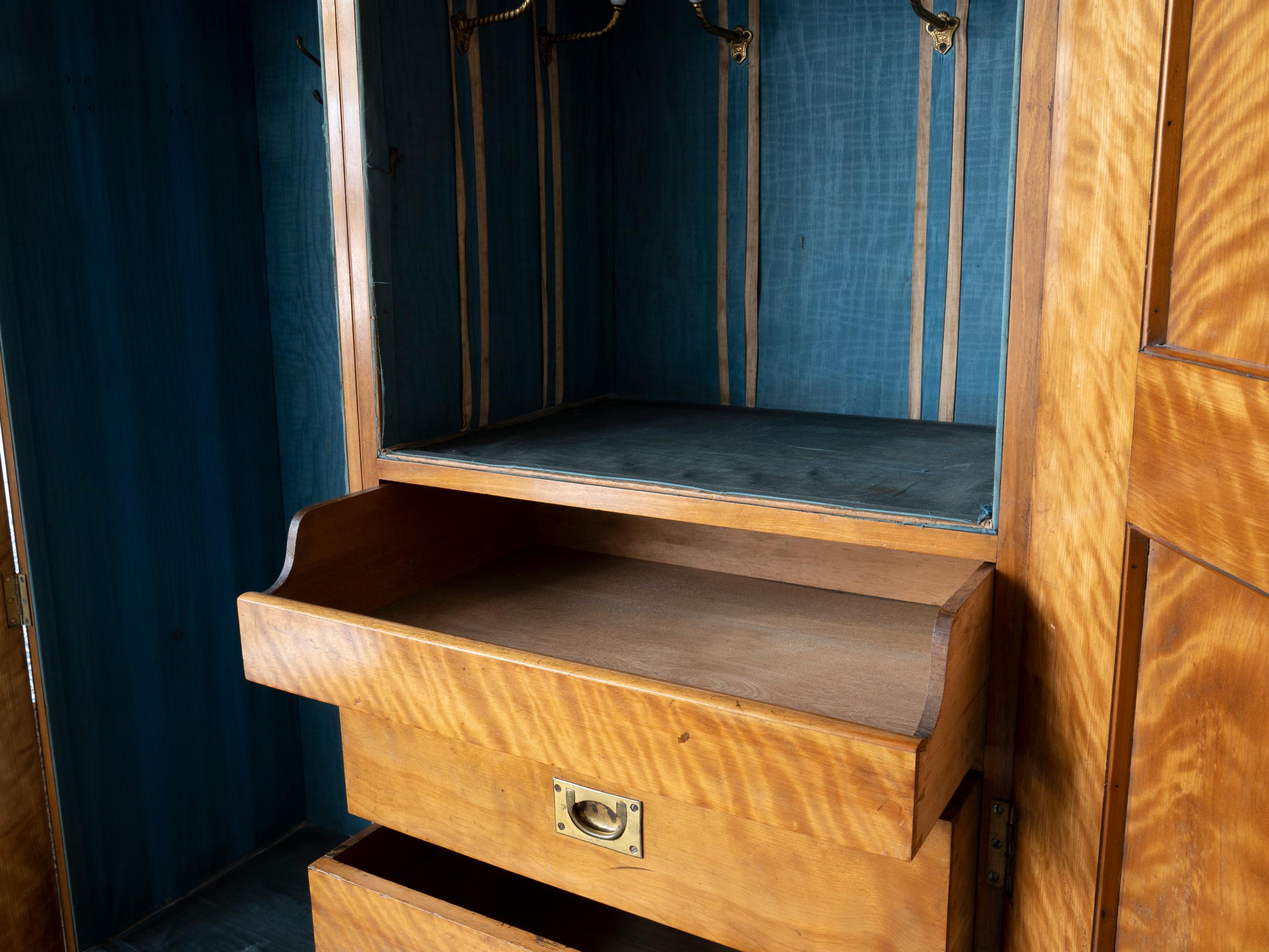 19th Century Satin Birch Compactum Wardrobe 7