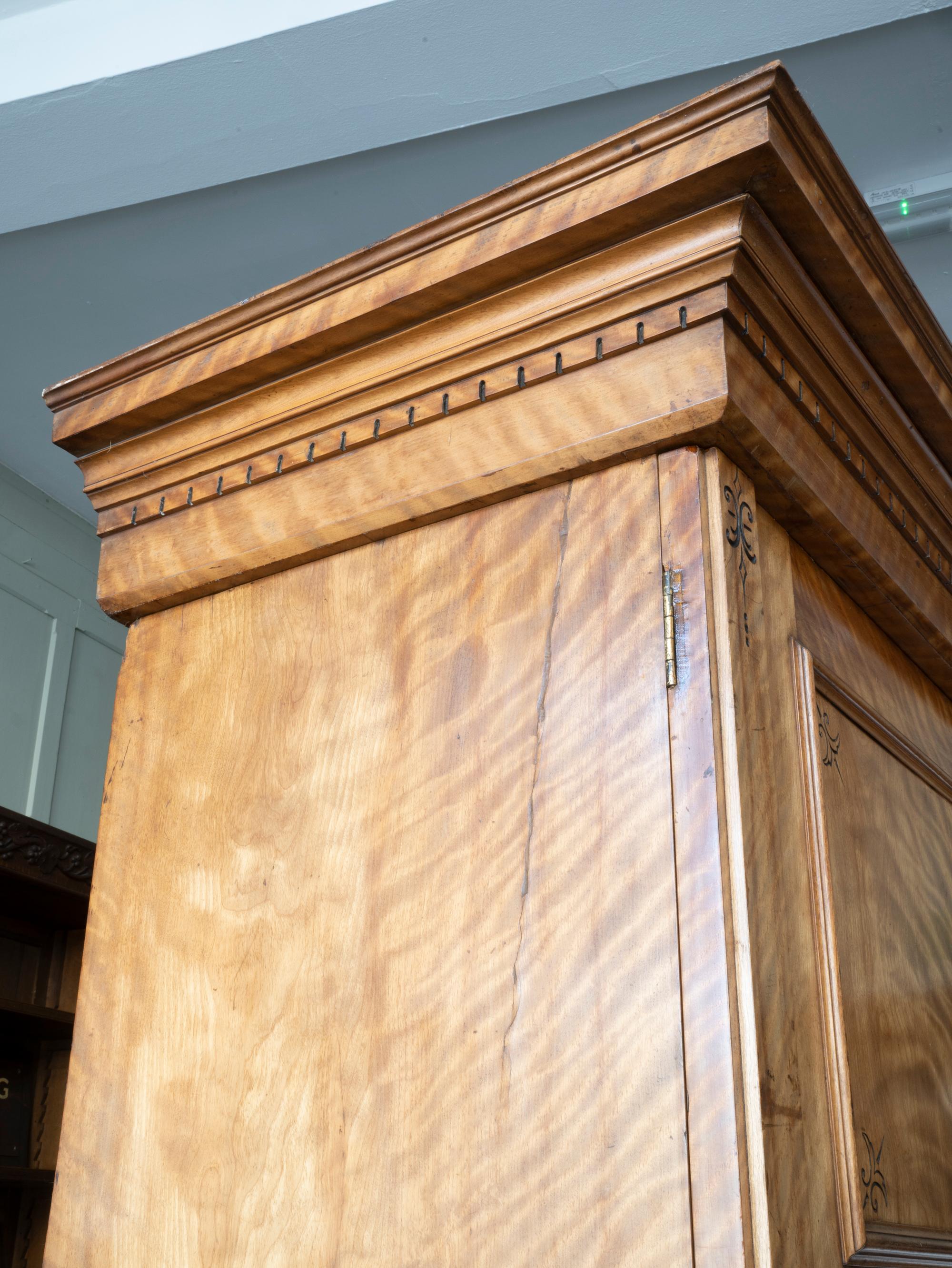 19th Century Satin Birch Compactum Wardrobe 15