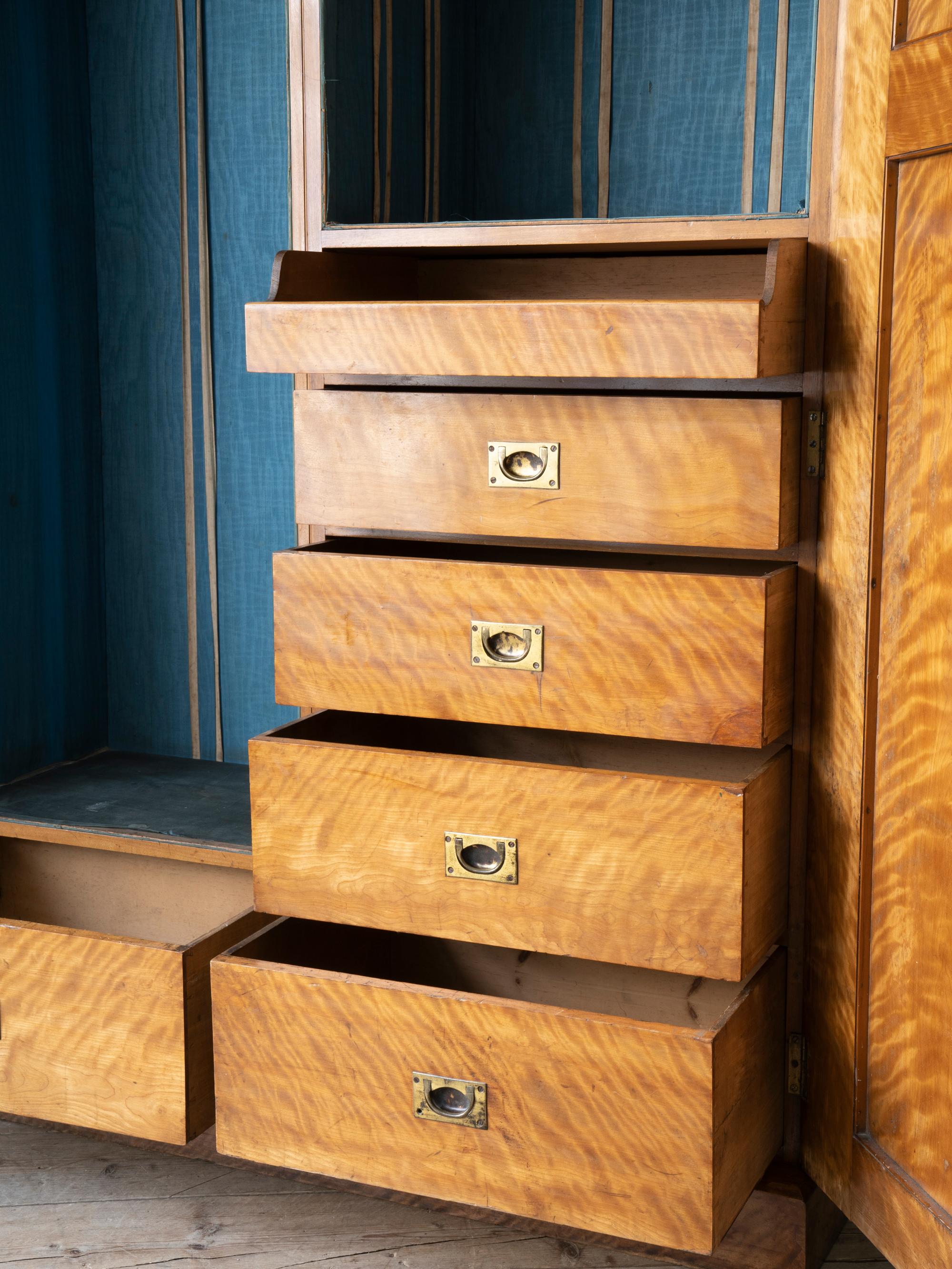 19th Century Satin Birch Compactum Wardrobe 5