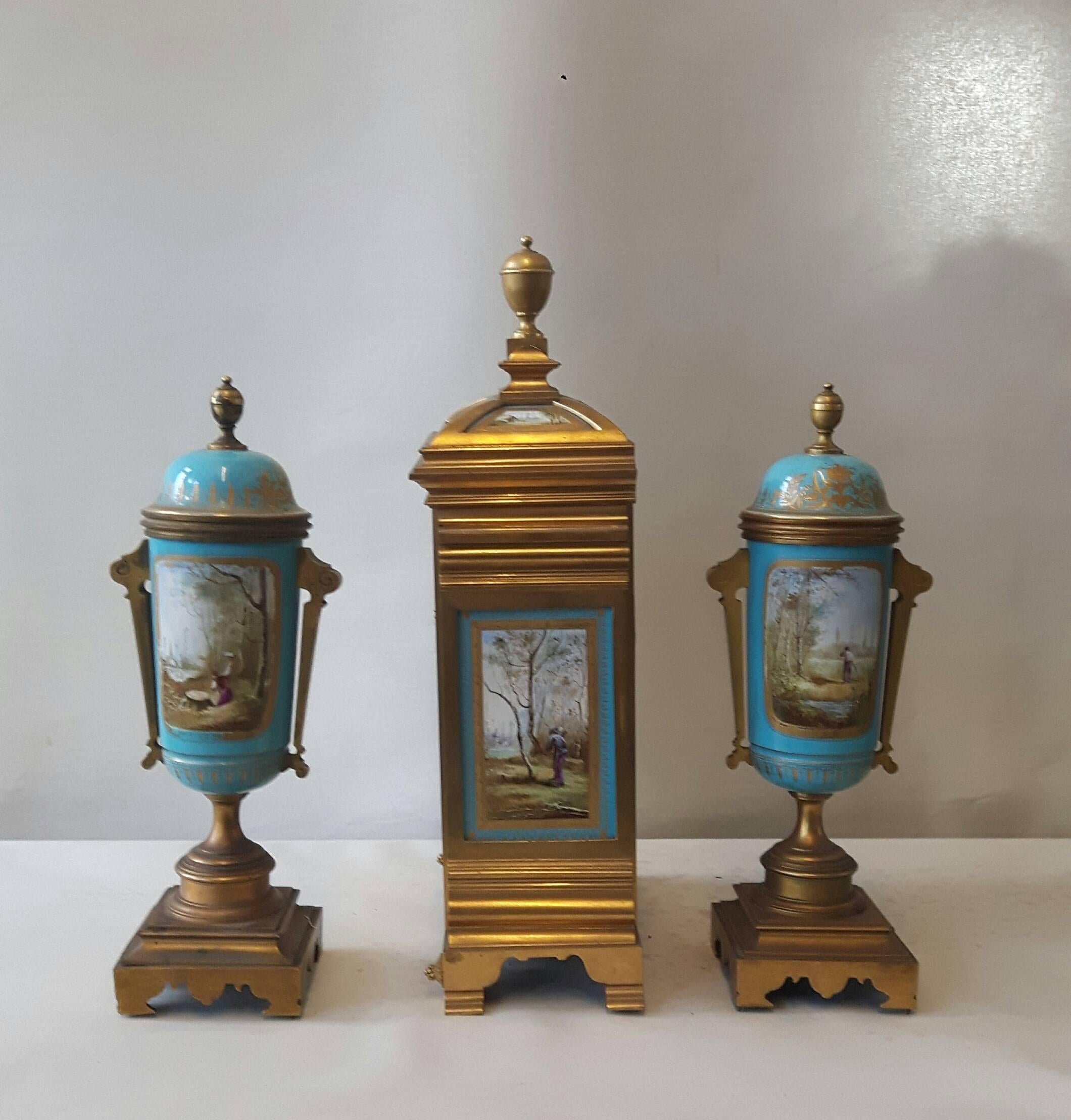 French 19th Century Sevres-Style Garniture For Sale