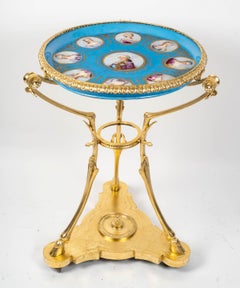 A 19th Century Sèvres Porcelain and Gilt Bronze Pedestal Table, Napoleon III.