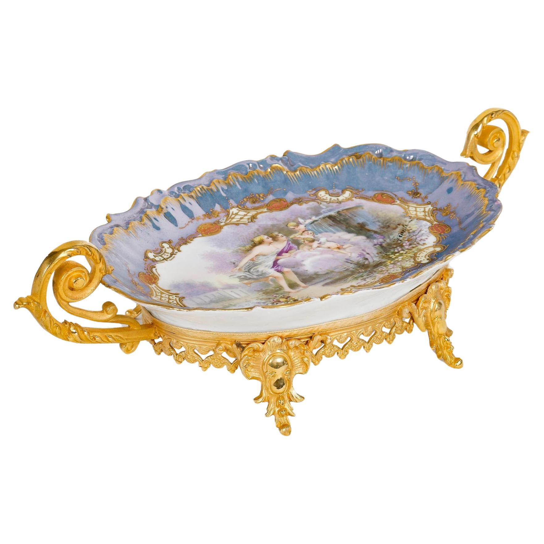 A 19th Century Sèvres Porcelain Bowl, Napoleon III Period. For Sale