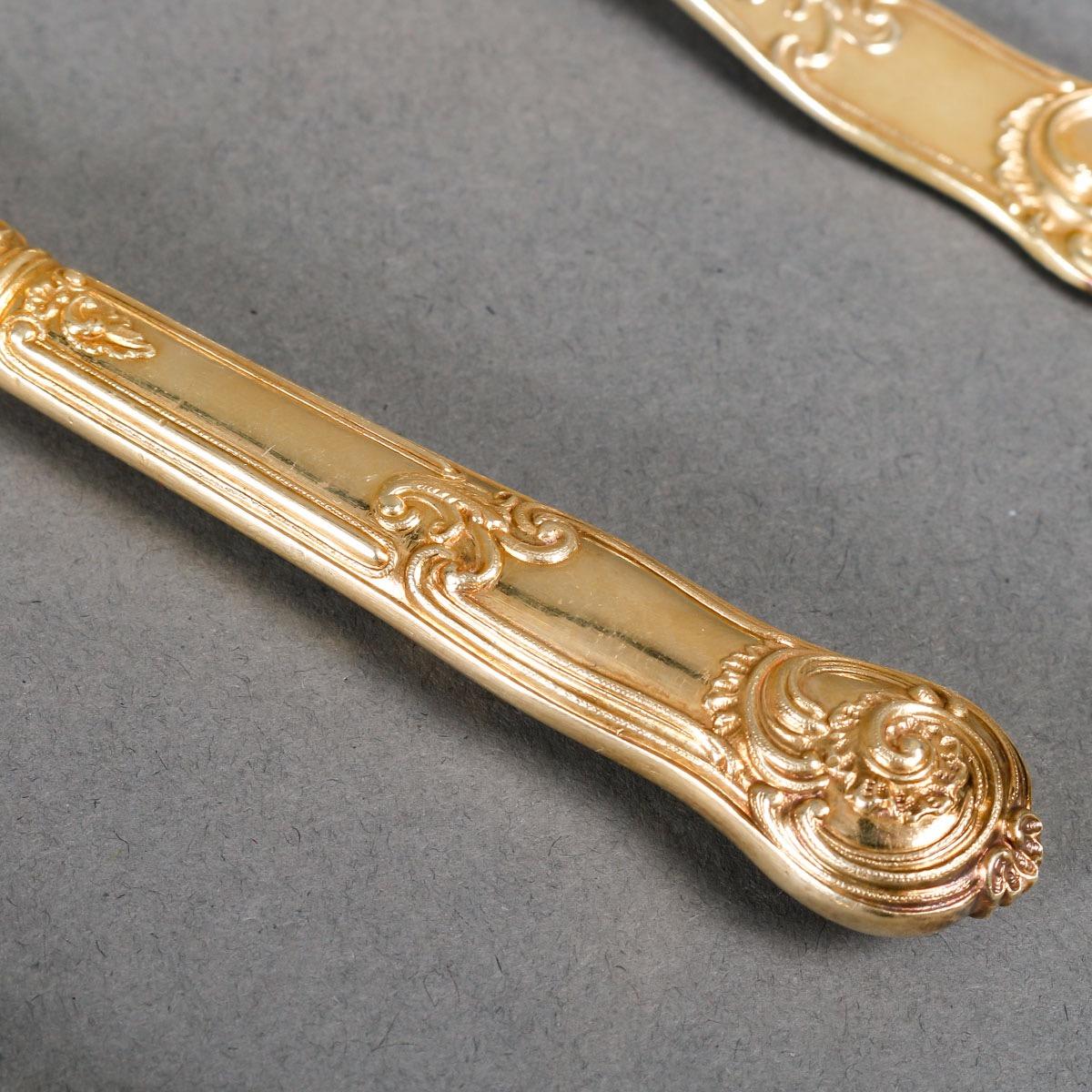 A 19th Century Silver Gilt Cutlery Box by Odiot Orfèvre du Roy Paris 8